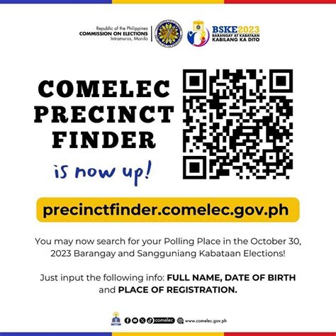 www.comelec.gov.ph precinct finder 2023|How to find your voting precinct number for barangay, SK elections 2023.